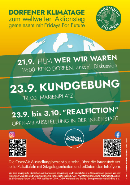 Plakat für die Klimaktionstage im September 2022 in Dorfen