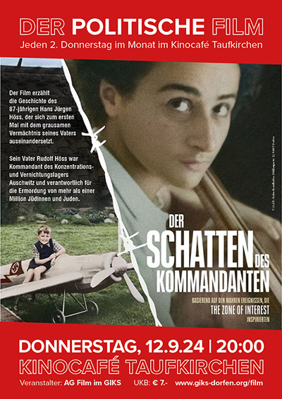 Filmplakat "Der Schatten des Kommandanten" am 12.9.24 im Kinocafé Taufkirchen